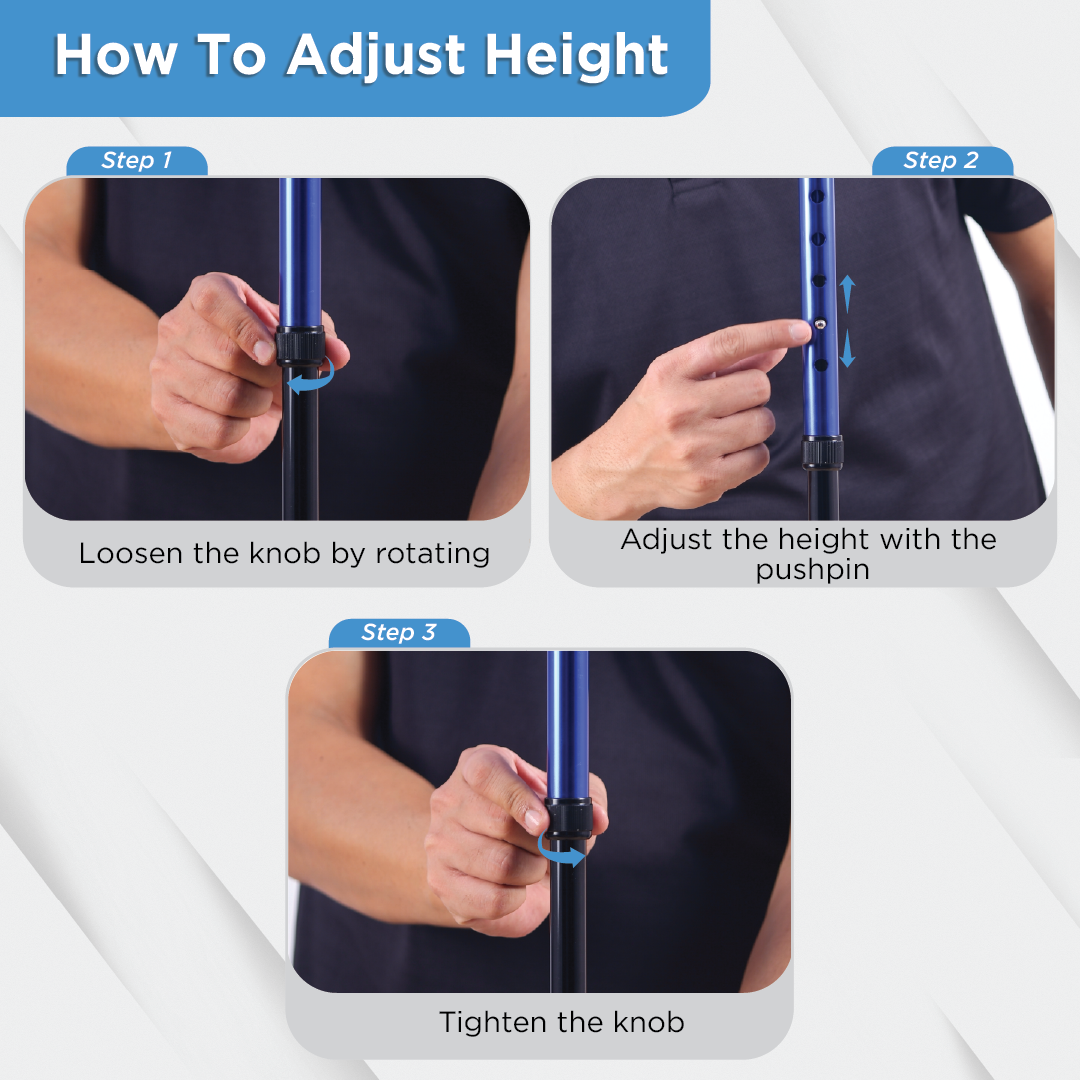 Vissco Avanti Plus Walking Stick - Quadripod, T-Shaped | Aluminum