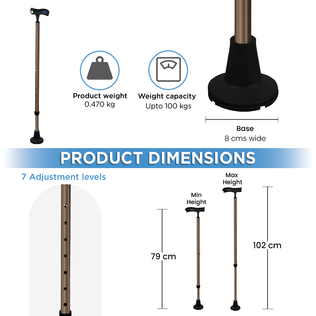 Vissco Avanti Light Walking Stick - with Torchlight