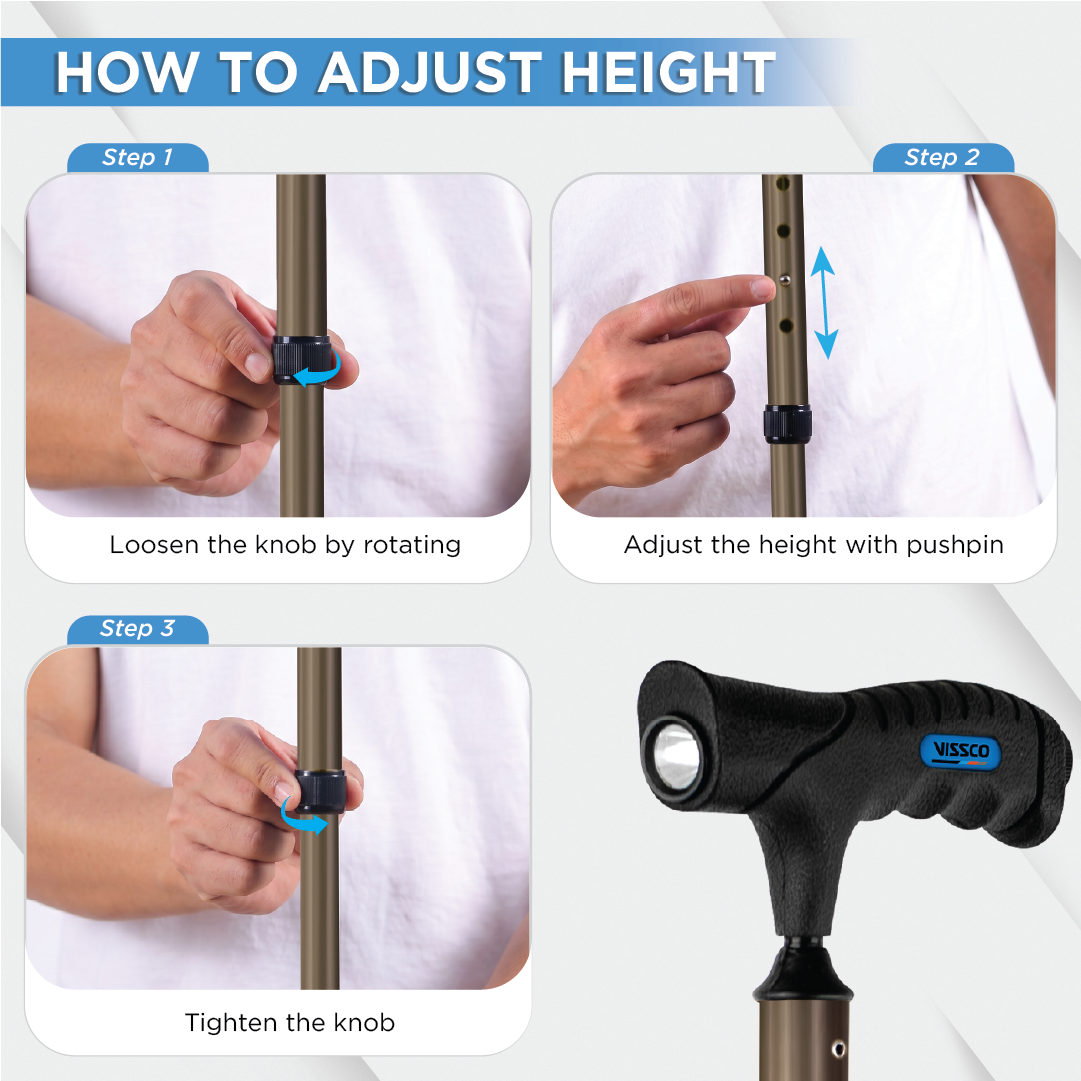 Vissco Avanti Light Walking Stick - with Torchlight