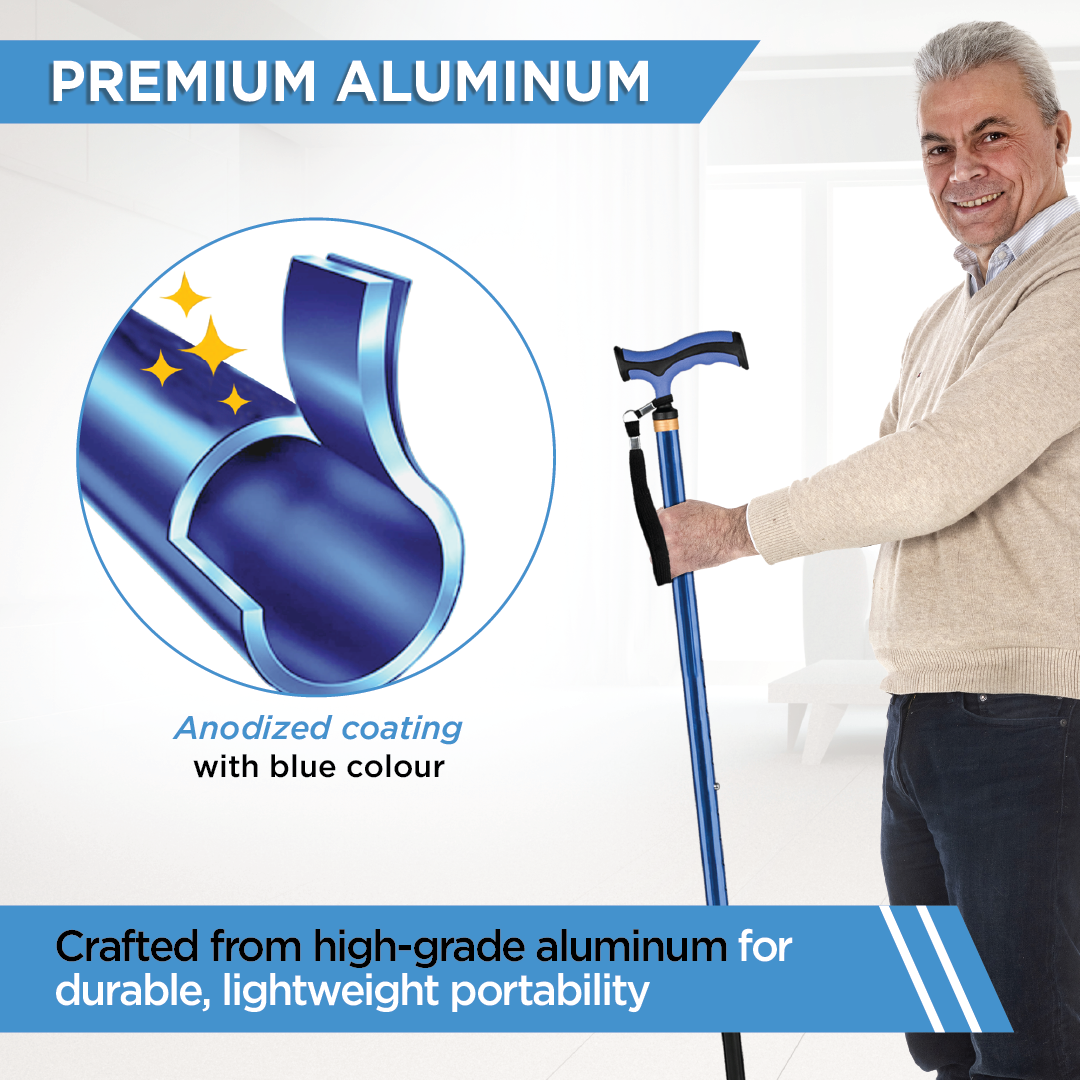Vissco Avanti Plus Walking Stick - T-Shaped | Aluminum