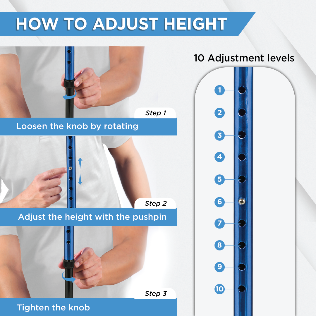 Vissco Avanti Plus Walking Stick - T-Shaped | Aluminum