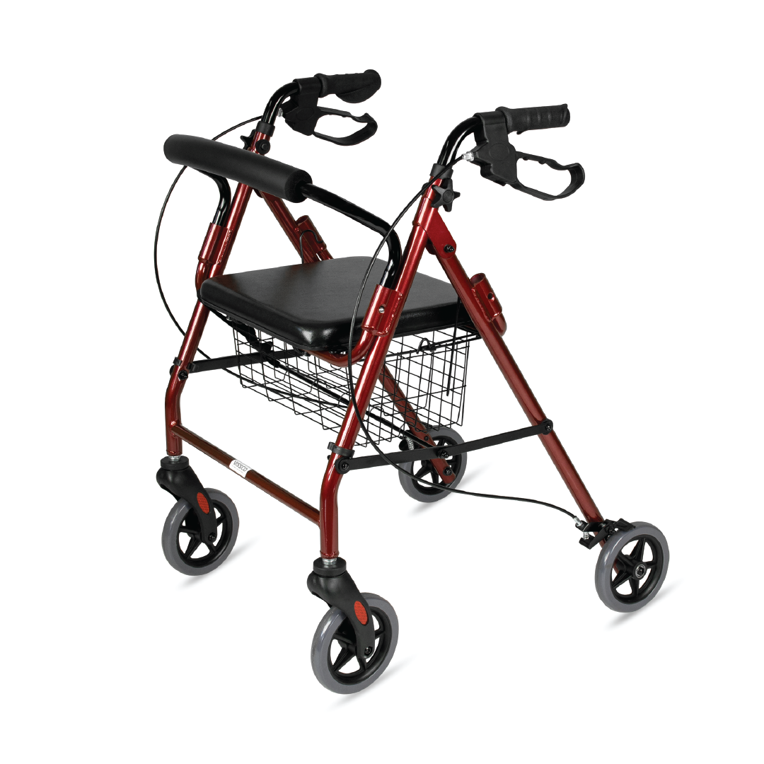 Vissco Dura Rollator Walker - with Seat & Basket | Aluminum