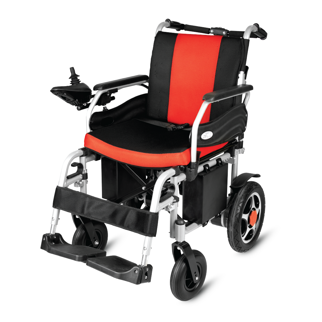 Zip Lite Power Wheelchair with Double Battery | 20Km Per Charge | Durable & Long Lasting | Weight Bearing Capacity 100kg | Color (Silver/Black)