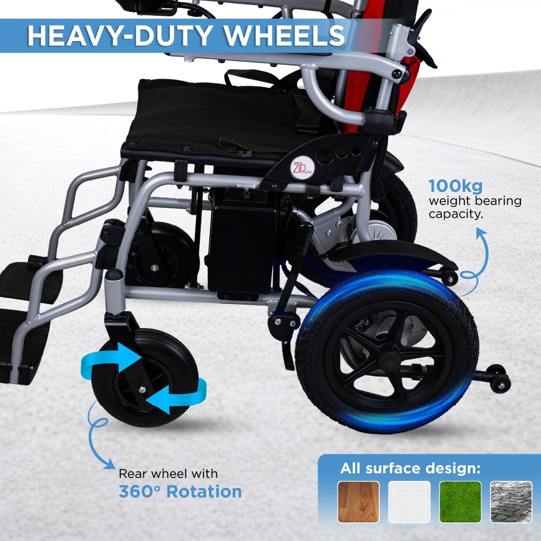 Vissco ZIP EZYFOLD Electric Wheelchair - Foldable with Joystick Controller