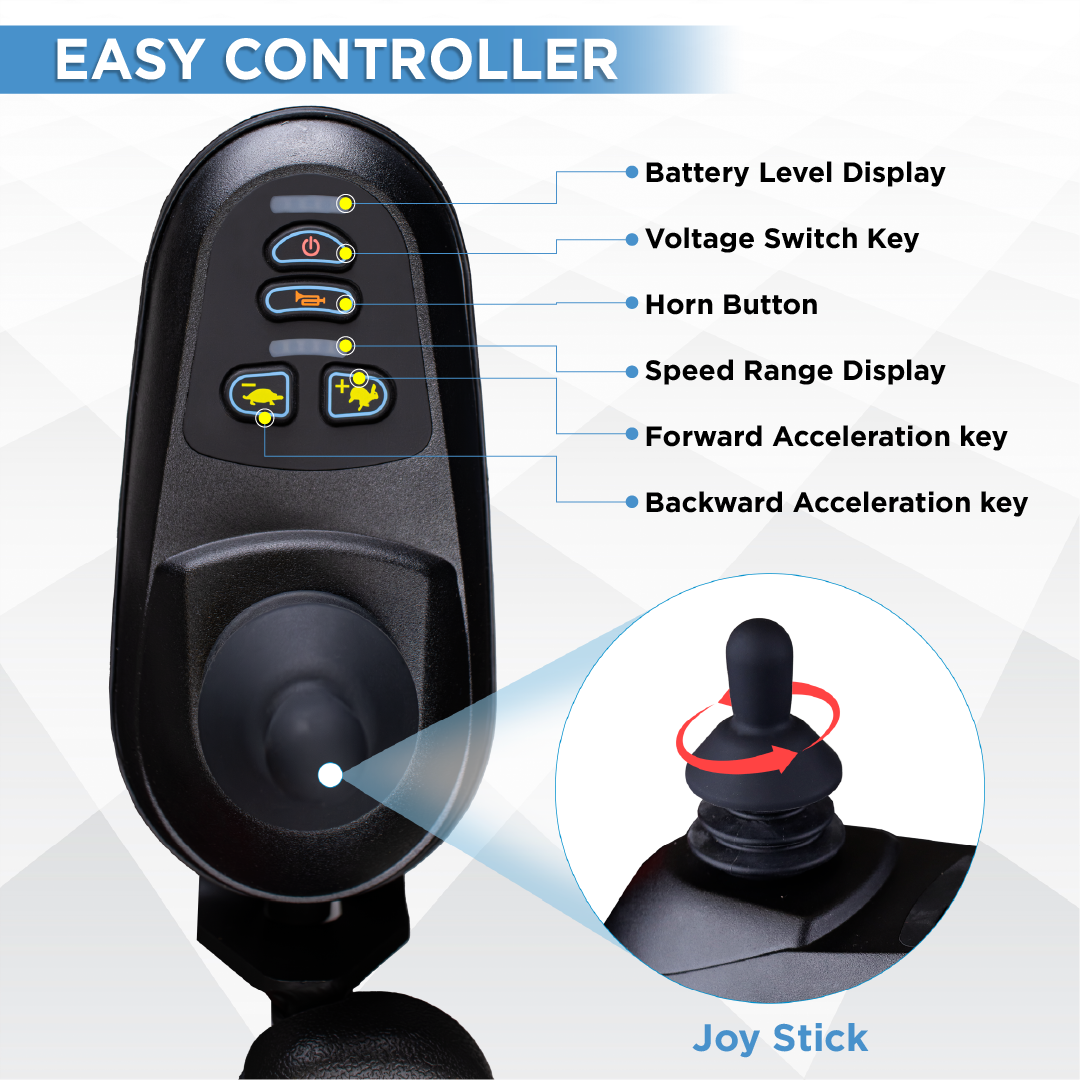 Vissco ZIP EZYFOLD Electric Wheelchair - Foldable with Joystick Controller
