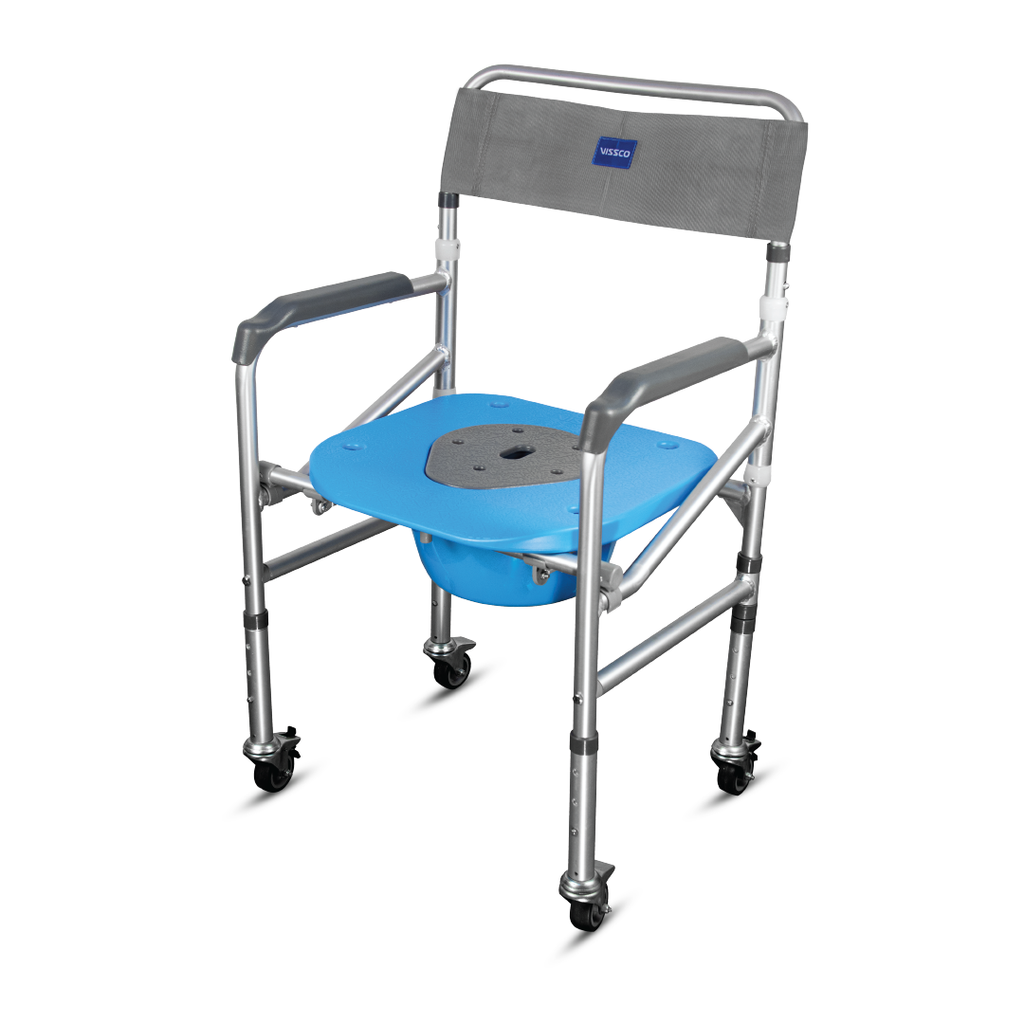 Comfort 3 in 1 Foldable Commode Shower Chair Bath Aid with Washable Vissco Next