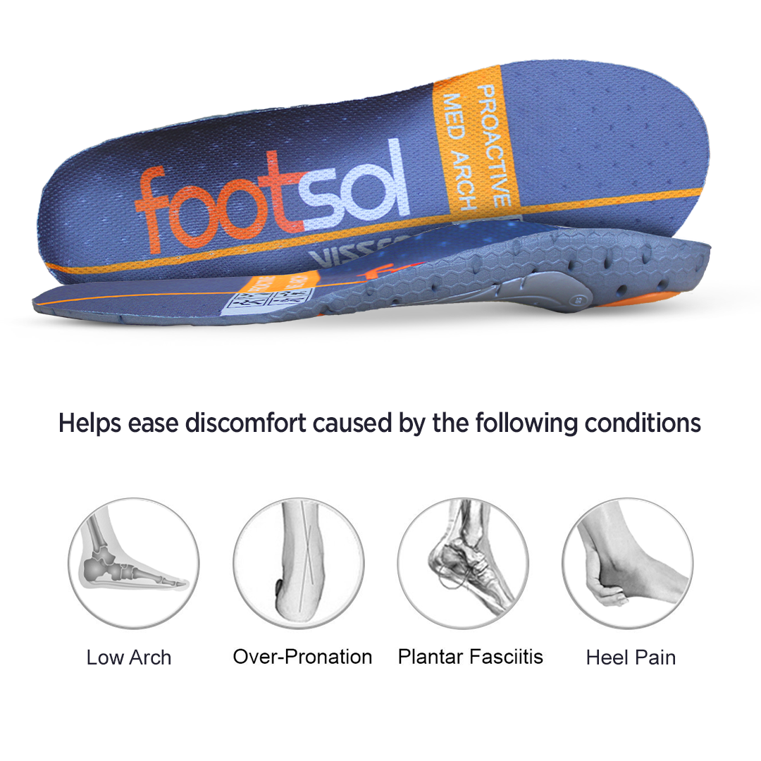 Footsol Proactive Insole by Vissco - Medium Arch Orthopedic Insoles