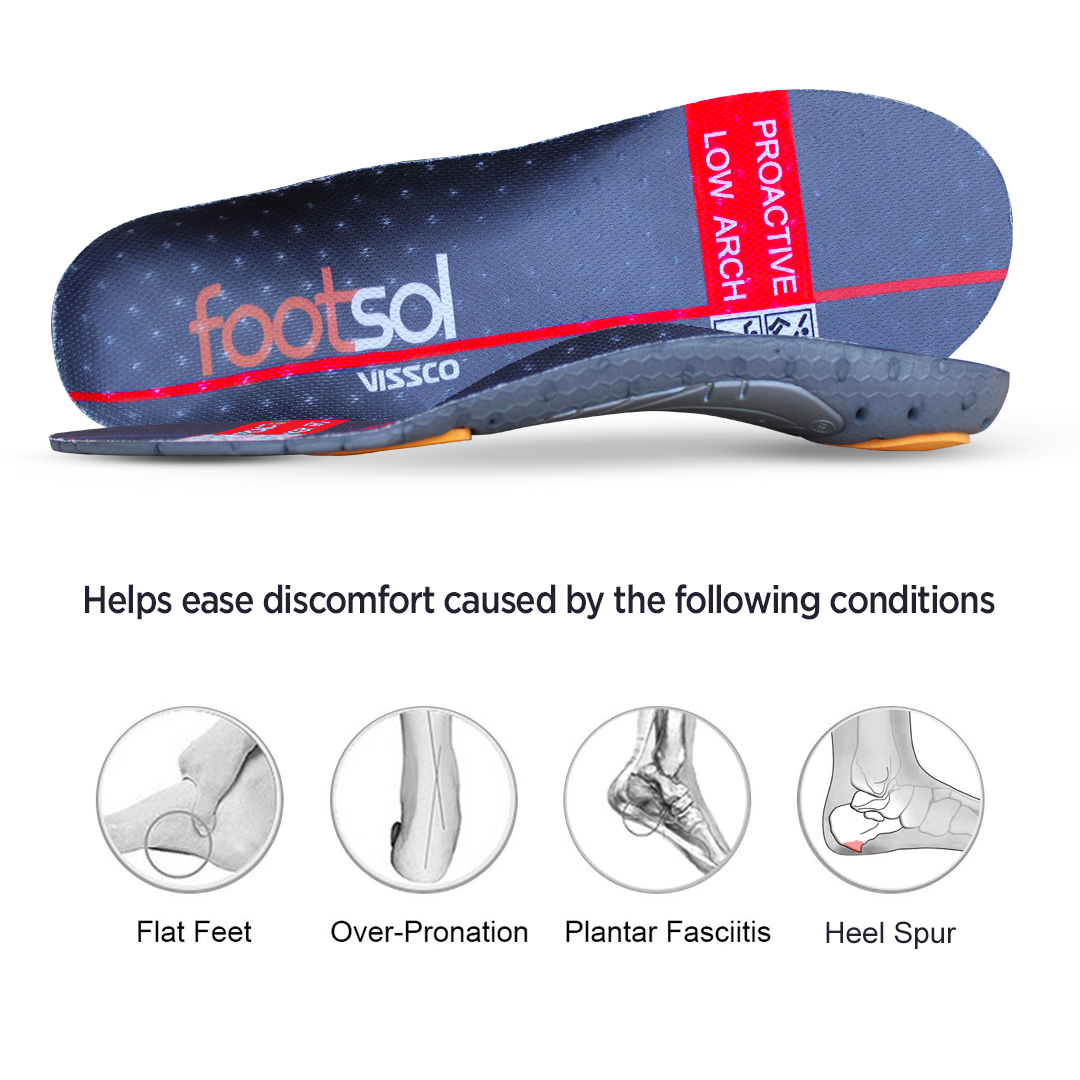 Footsol Proactive Insole by Vissco - Low Arch Orthopedic Insoles
