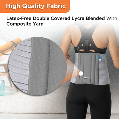 Lumbo Sacral Belt | Supports the Lumbar Spine | Corrects Posture & Relieves Back Pain (Grey)