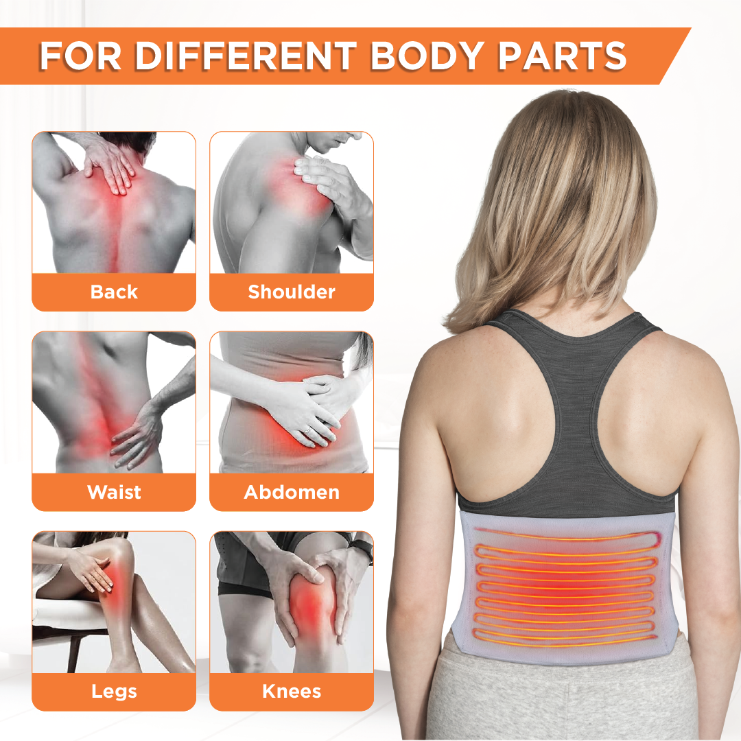 Heating Belt (Ortho) | Provides Heat Therapy to Soothe Sore Muscles | Decreases Joint Stiffness & Relieves Pain (Grey)