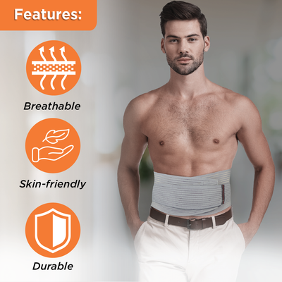 Lumbo Sacral Belt | Supports the Lumbar Spine | Corrects Posture & Relieves Back Pain (Grey)