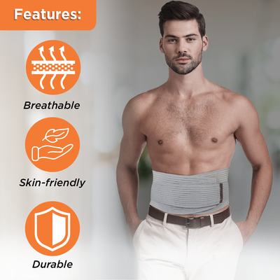 Lumbo Sacral Belt | Supports the Lumbar Spine | Corrects Posture & Relieves Back Pain (Grey)