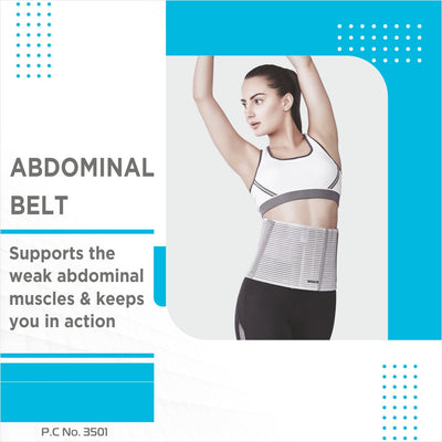 Abdominal Belt | For Abdominal Support & Post Pregnancy Pain |  Tones up Abdominal Muscles (Grey) - Vissco Next