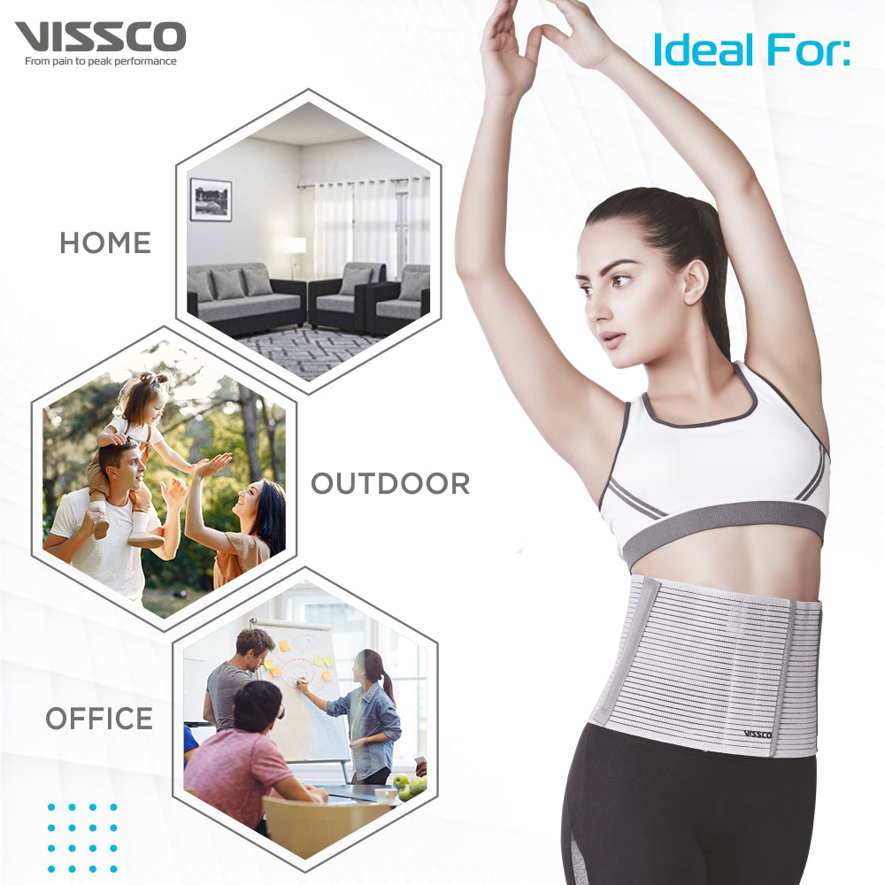 Abdominal Belt | For Abdominal Support & Post Pregnancy Pain |  Tones up Abdominal Muscles (Grey) - Vissco Next