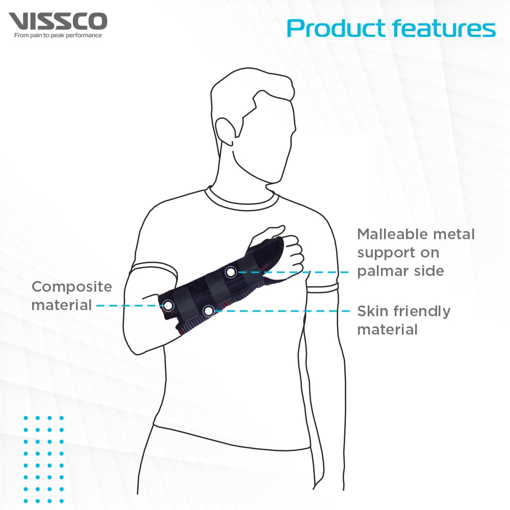 Vissco Elastic Wrist Support (21 cms) | Firm Support for Colles Fracture