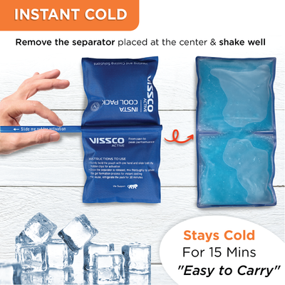 Insta Cool Gel Pack (2 Pieces) | Provides Instant Cooling Solution to Relieve Pain & Joint Stiffness (Blue)