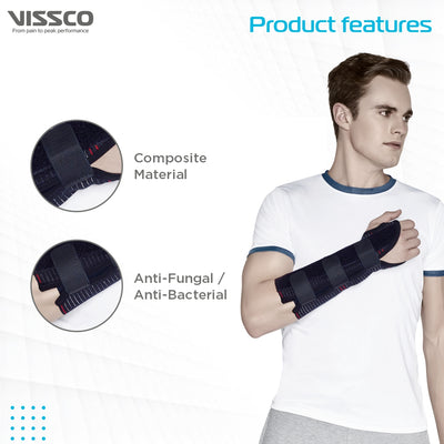 Elastic Wrist Support (21cms) | Provides Firm Support for Colles Fracture | Wrist Support to Stabilize (Black)