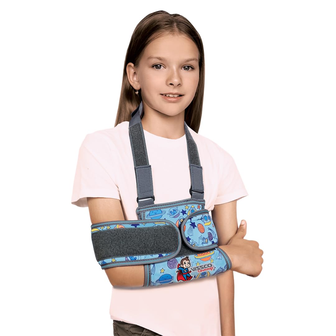 Champ Shoulder Immobilizer Support for Kids, Stabilizes the Shoulder Injuries, Comfortable & Adjustable for Fractures, Pain Relief & Recovery