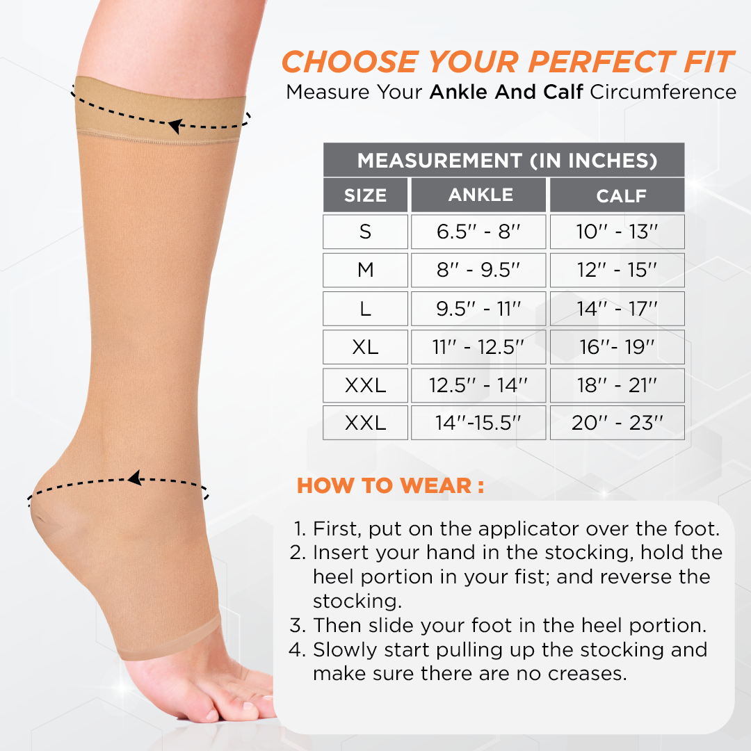 Medical Compression Stocking - Knee Length | Mild Support – Vissco Next