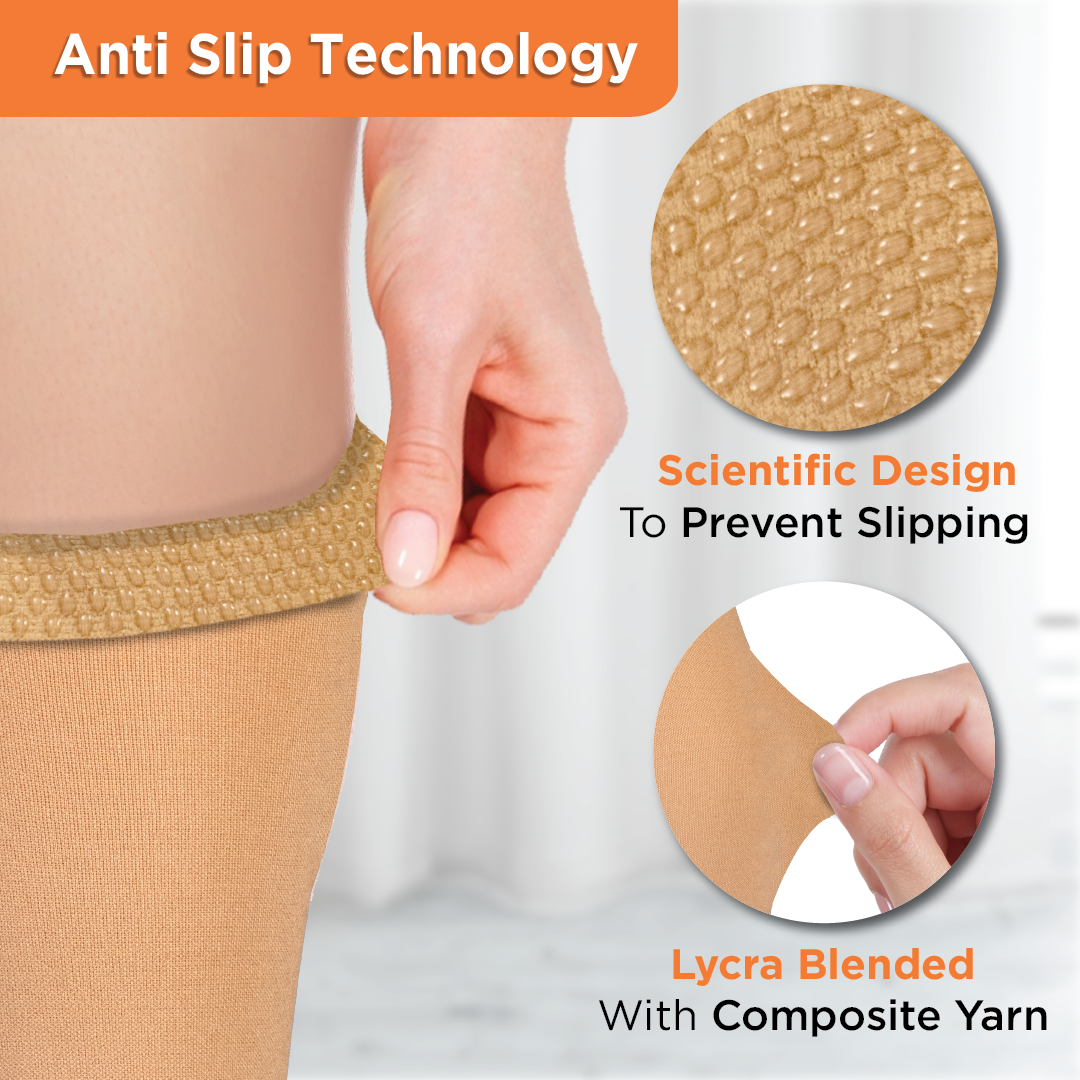 Vissco Medical Compression Stockings Class II 23-32 mm Hg Thigh Length Open Toe