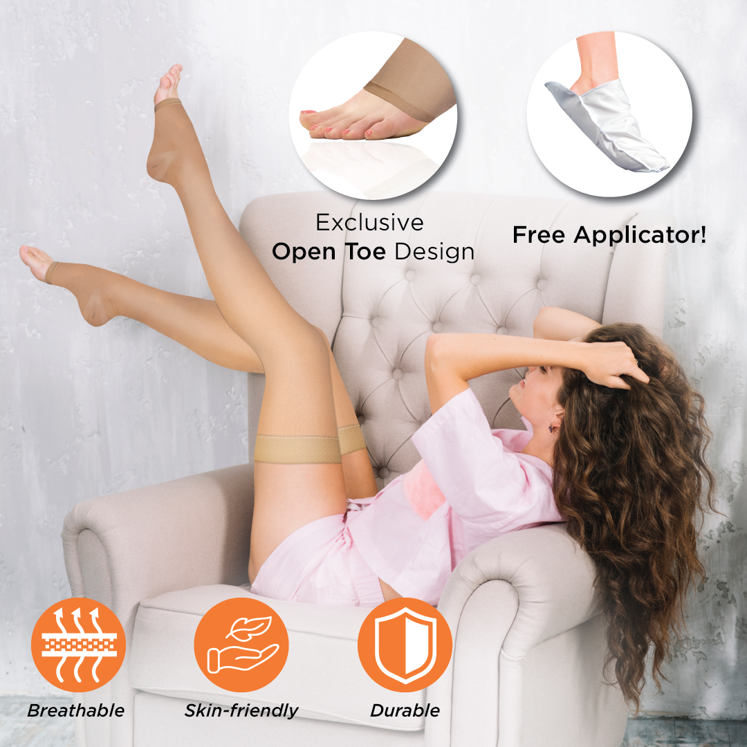 Vissco Medical Compression Stockings Class II 23-32 mm Hg Thigh Length Open Toe