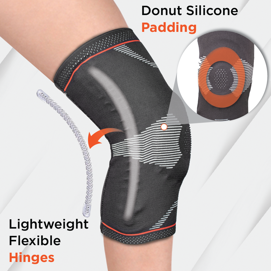 Patella & Ligament Assisted Knee Support with Silicone Pressure Pad ...