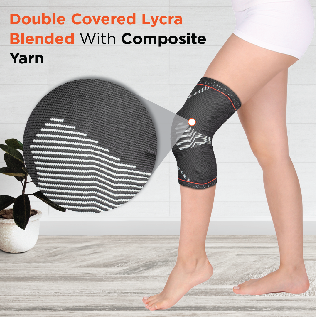 Vissco ADV Knee Support - Patella & Ligament Assited with Silicone Pressure Pad