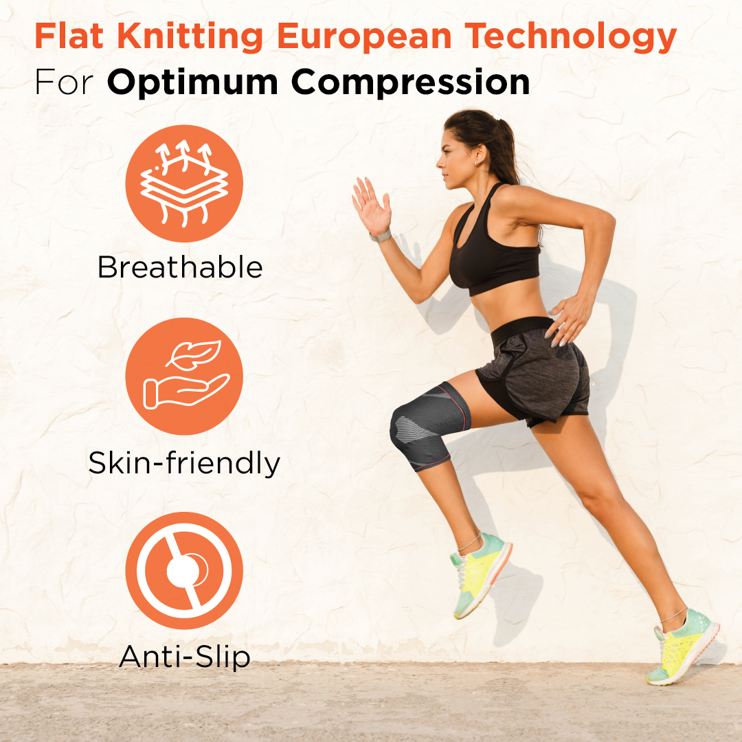 Vissco ADV Knee Support - Patella & Ligament Assited with Silicone Pressure Pad