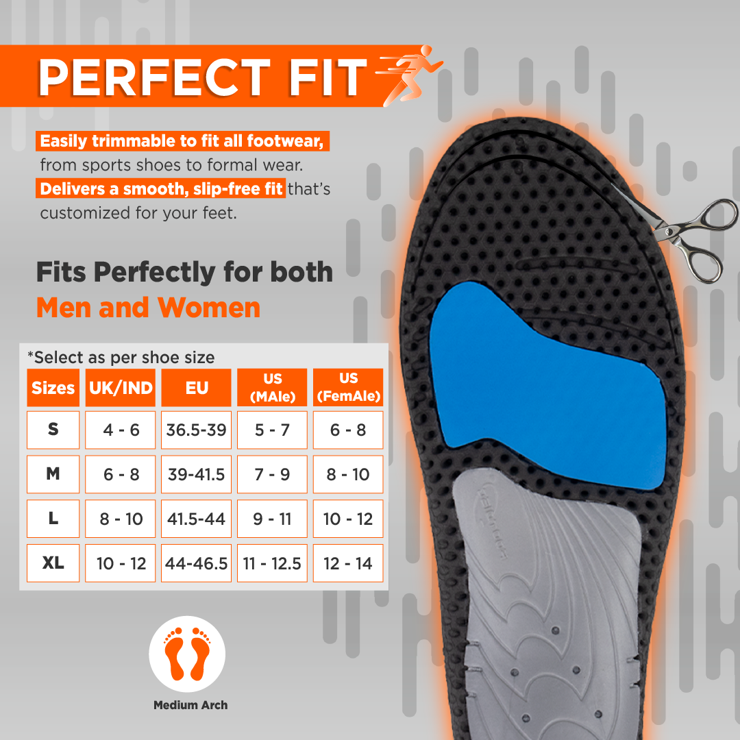 Footsol NXT Performance Insole by Vissco - Medium Arch Orthopedic Insoles