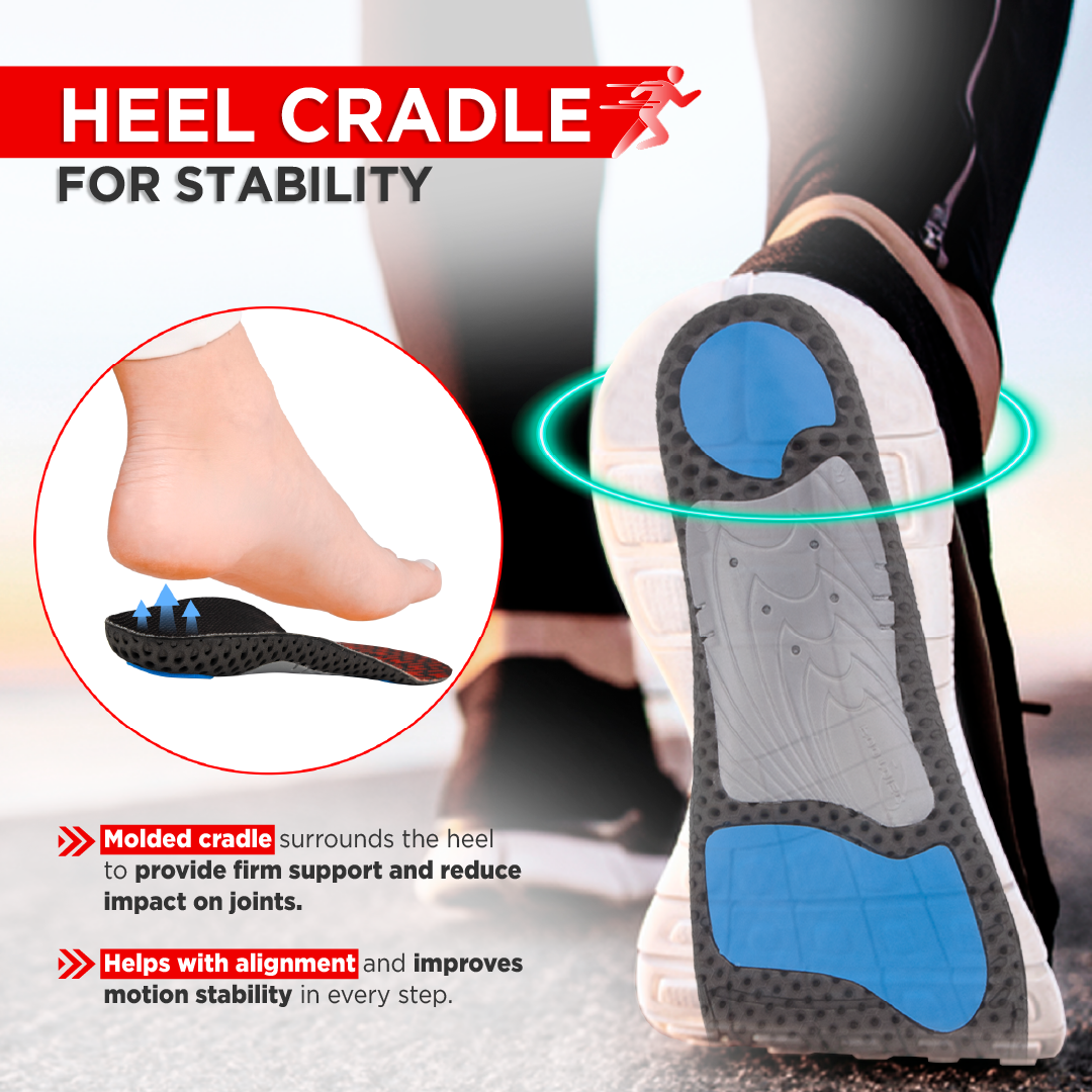 Footsol Nxt Performance Insole by VISSCO Low Arch Flat Foot Support Gel Insoles Memory Foam, Pronation Control, Heel Cushioning, Odor-Free