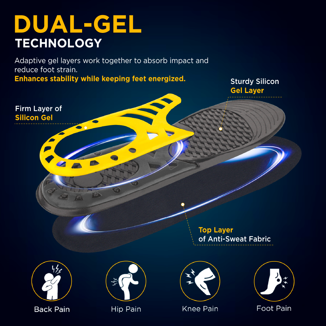 Footsol All Day Comfort Gel Insole by Vissco - Orthopedic Insoles for Men