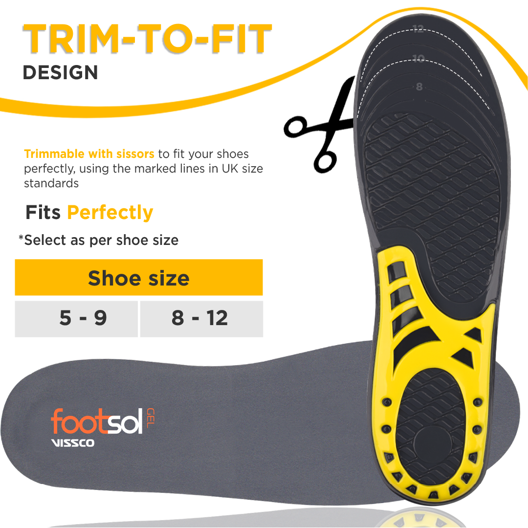 Footsol All Day Comfort Gel Insole by Vissco - Orthopedic Insoles for Men