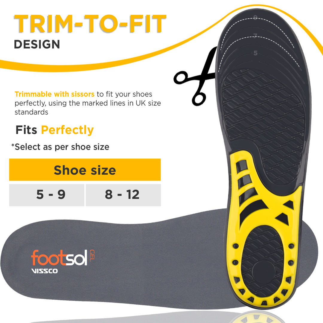 Footsol All Day Comfort Gel Insole by Vissco - Orthopedic Insoles for Men