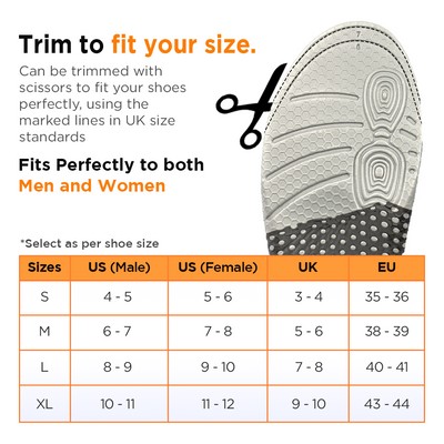Superfly Insoles | Provides Foot Support for Relieving  Foot Pain | Shock Absorber & Arch Corrector (Grey)