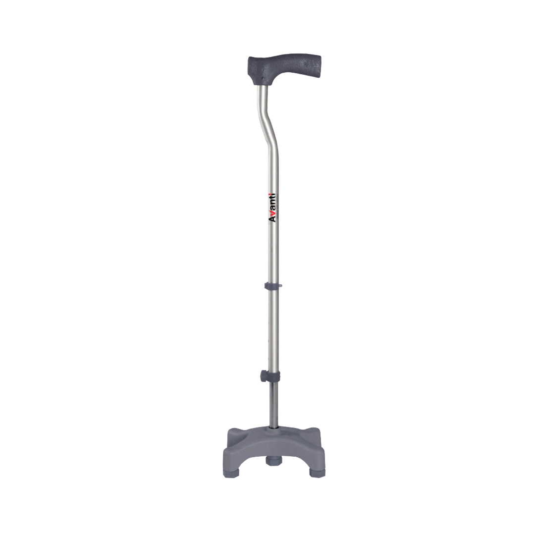 Vissco Avanti Walking Stick - Quadripod, L-Shaped | Aluminum