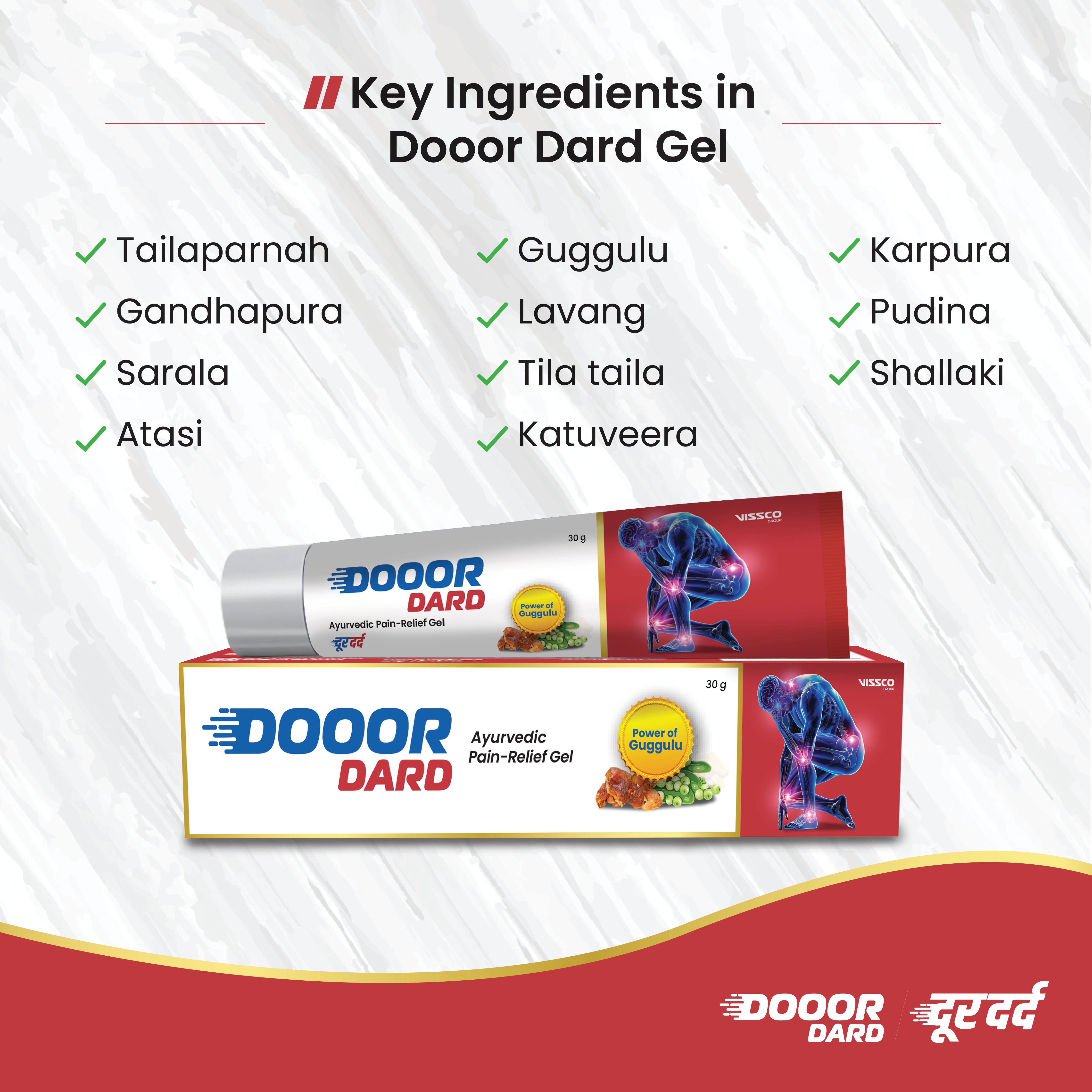Vissco Dooor Dard Ayurvedic Pain Relief Gel 30 gm