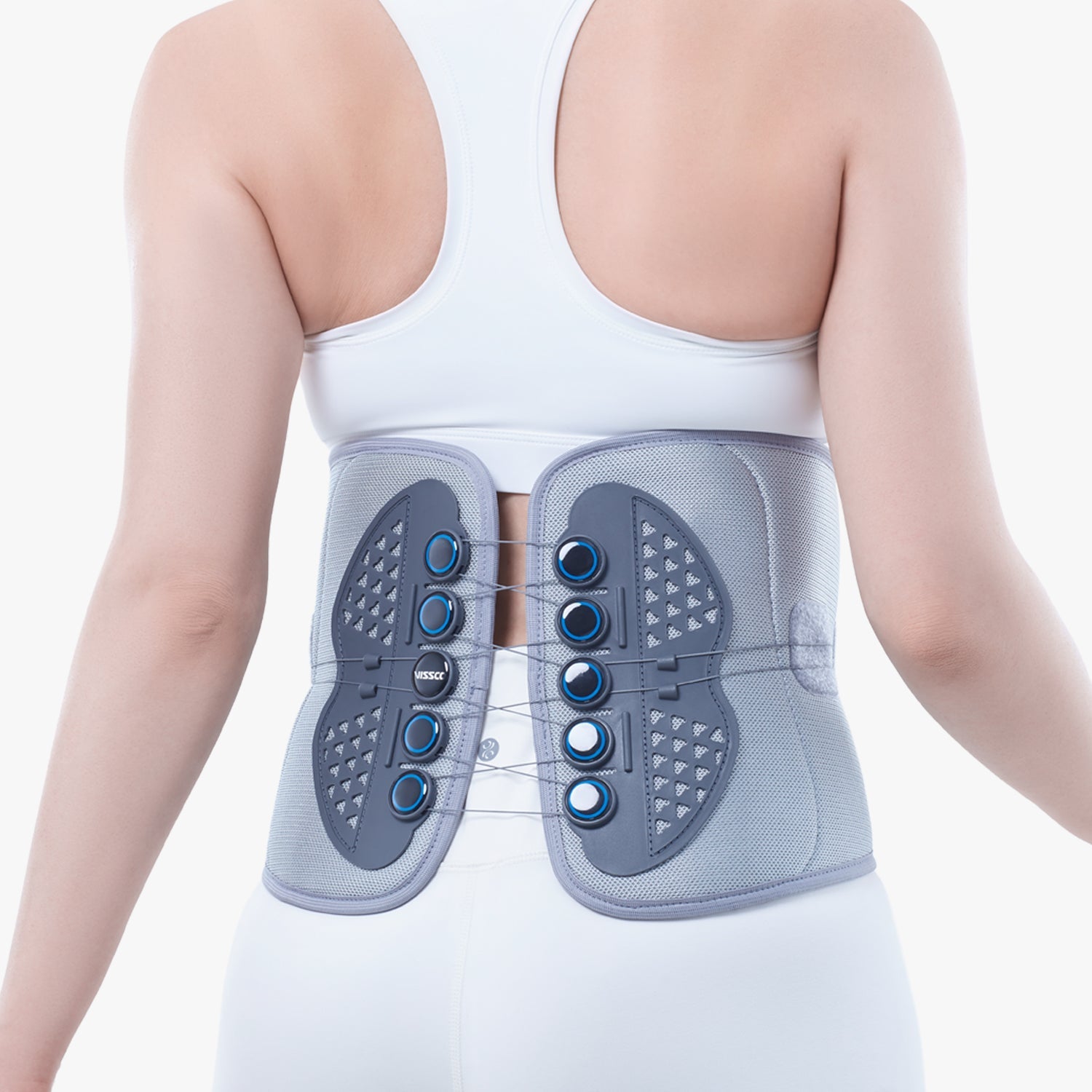 Flexi Lacepull LS Belt (Moderate Support)|Provides Support to the Lower Back |  With Lace Pull Mechanism (Grey) - Vissco Next