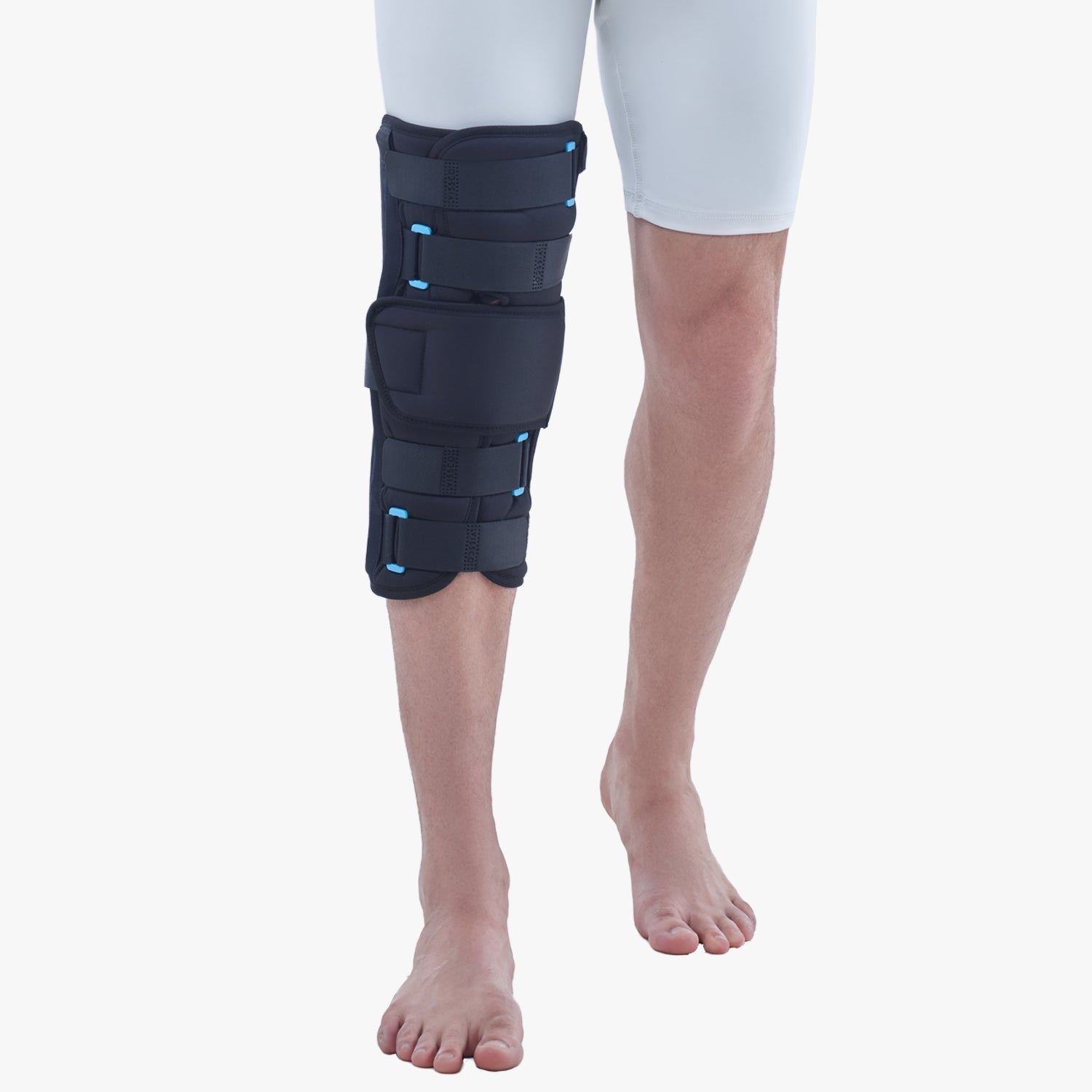 Knee Stabler - Short (14" Brace) | Ideal firm Knee support that limits knee motion & stabilizes the knee with mediolateral metal supports | Color - Black - Vissco Rehabilitation 