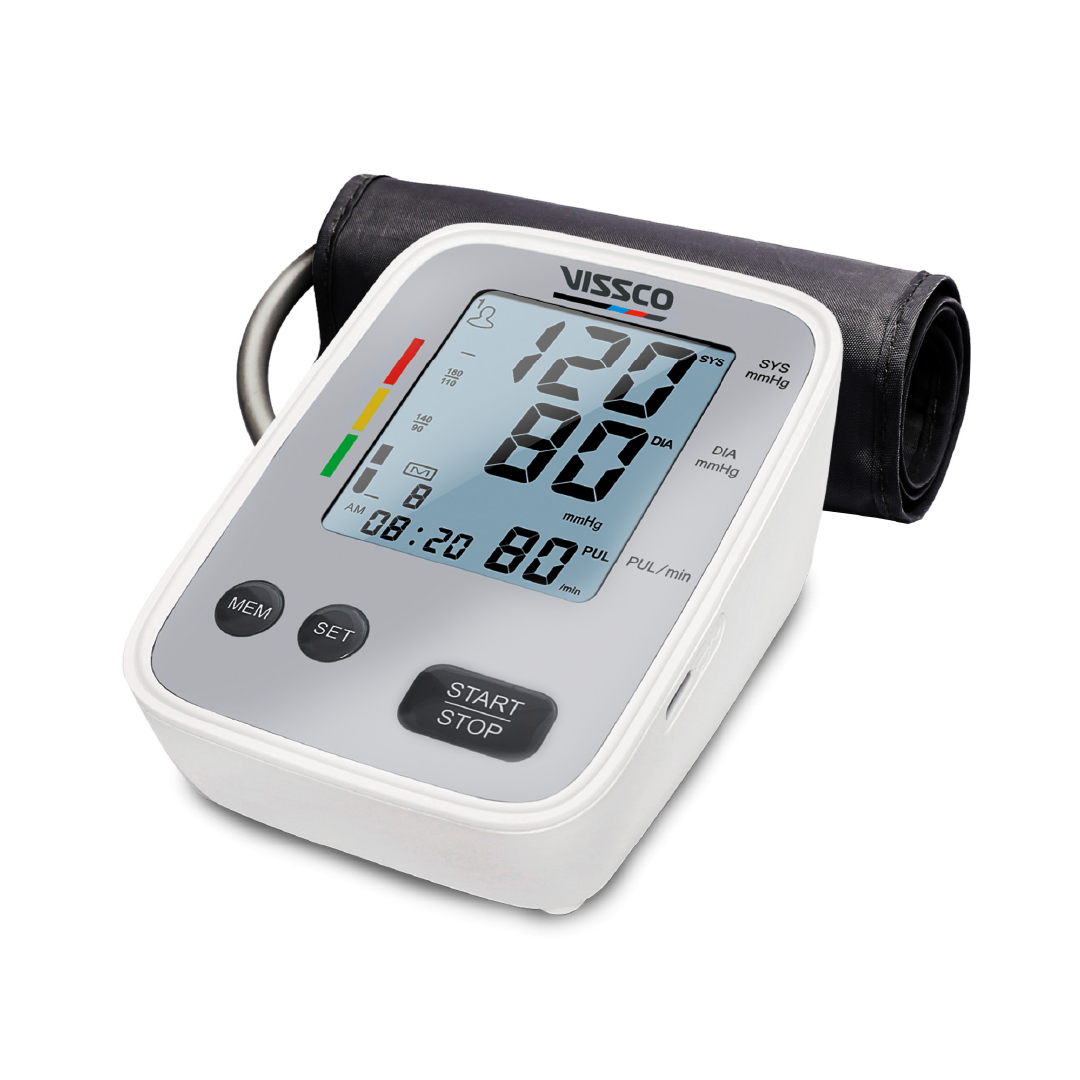 Fully Automatic Digital Blood Pressure Monitor | Large LCD Display, Irregular Heartbeat Detection, Memory Function, Adjustable Arm Cuff | Micro USB & Battery Powered, 2-Year Warranty