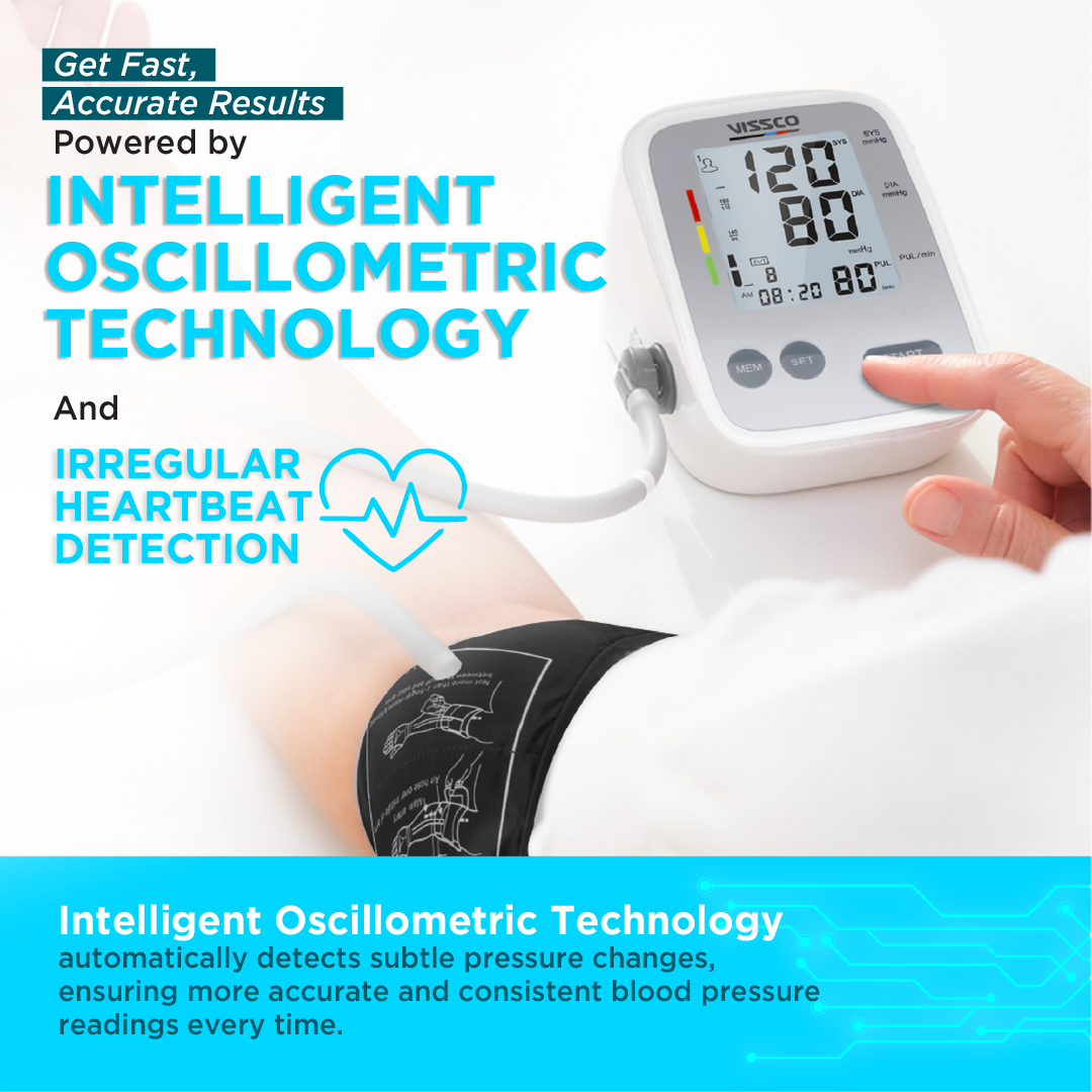 Fully Automatic Digital Blood Pressure Monitor | Large LCD Display, Irregular Heartbeat Detection, Memory Function, Adjustable Arm Cuff | Micro USB & Battery Powered, 2-Year Warranty