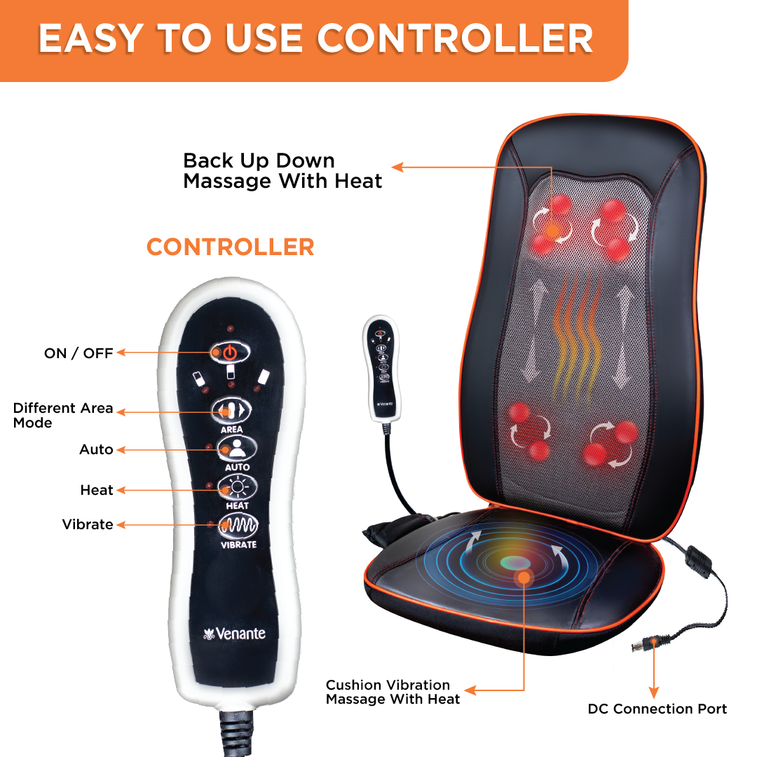 Electric Rolling Massager with Seat Vibration for Lower Back Pain