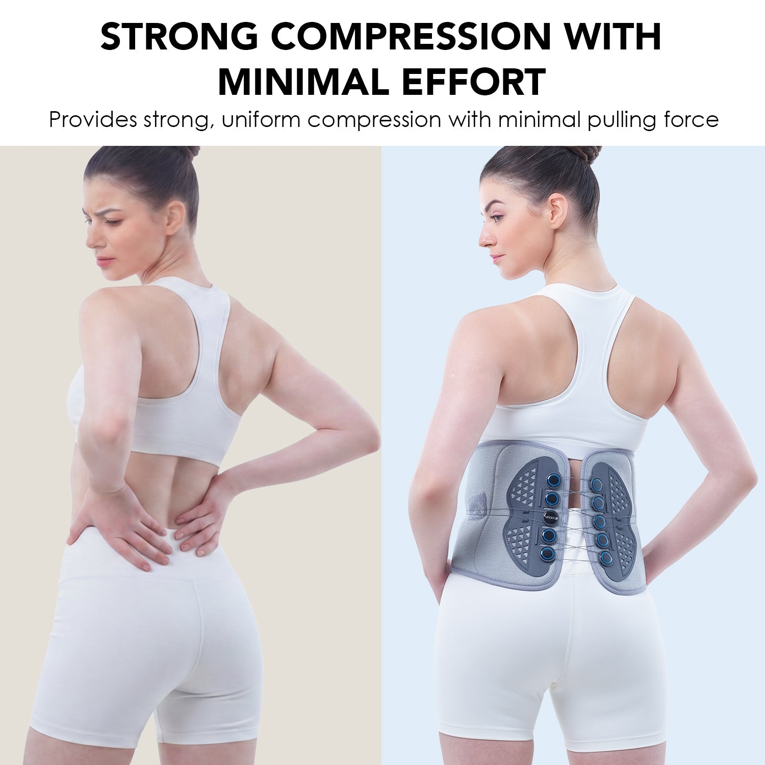 Vissco Back Support Lacepull LS Belt For Back Pain Relief & Effective Back Pain Support & Immobilization - (Grey) - Vissco Rehabilitation 