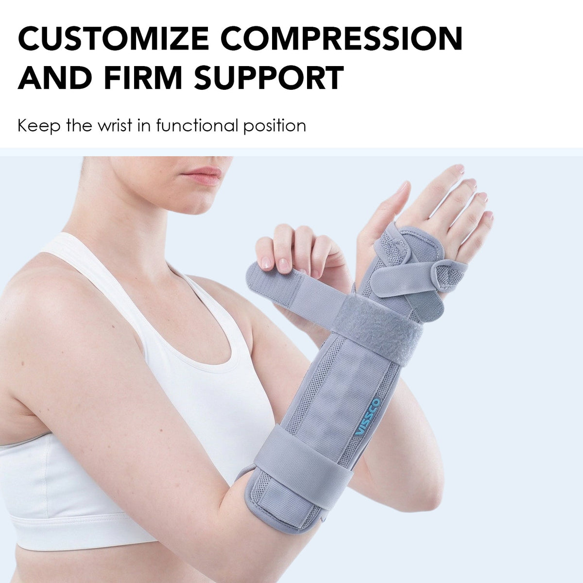Forearm Brace - Long | Provides Firm Support to the Wrist | For Colle's fracture & Wrist Sprain/Strain - (Black) - Vissco Next