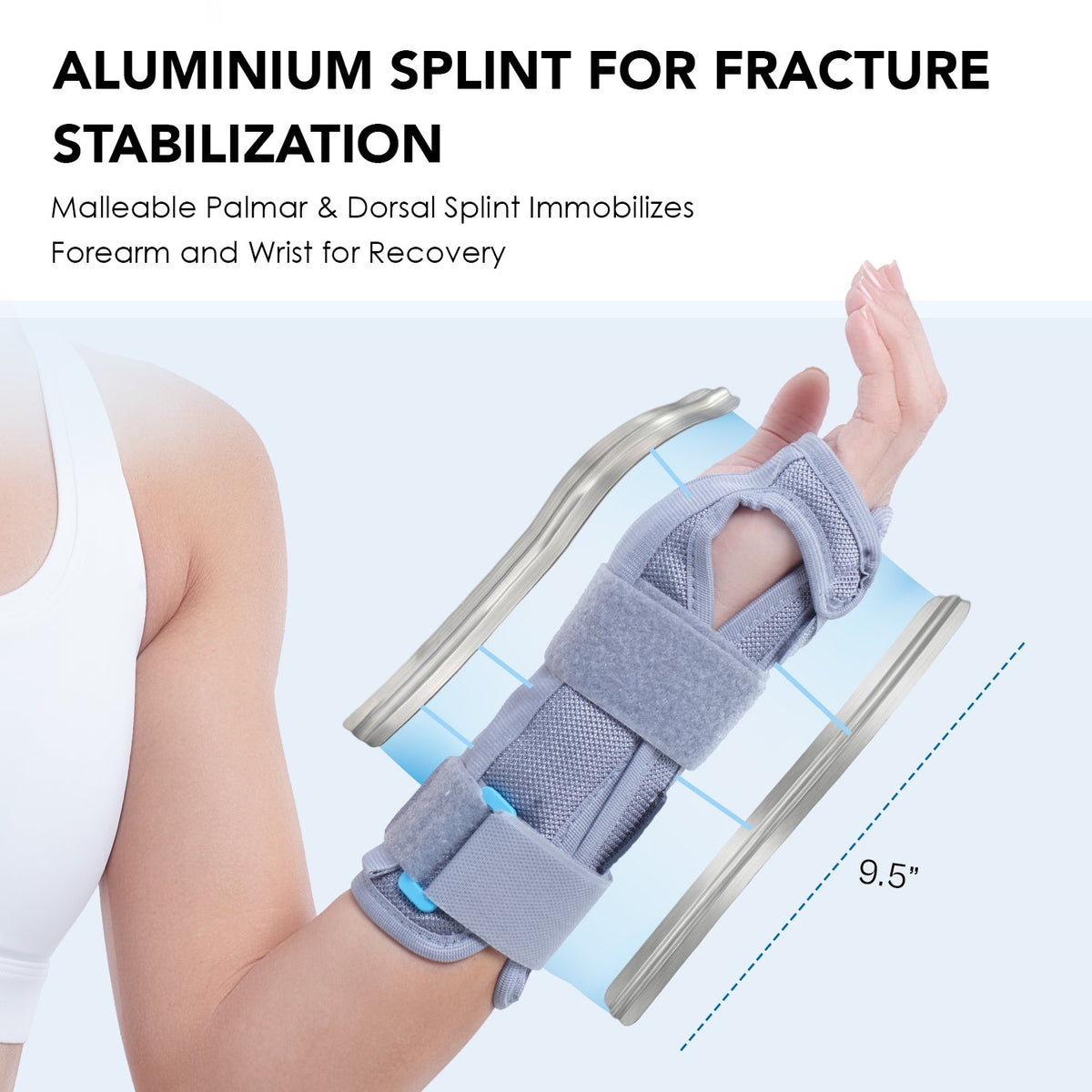 Forearm Brace - Short | Provides Firm Support to the Wrist | For Colle's fracture & Wrist Sprain/Strain | (Black) - Vissco Next