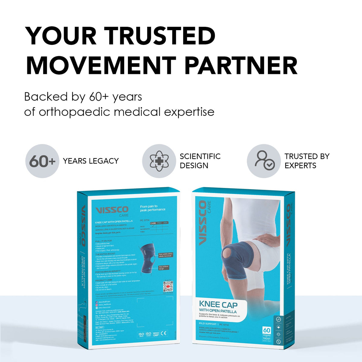 Vissco Knee Cap - Open Patella with Gel Donut