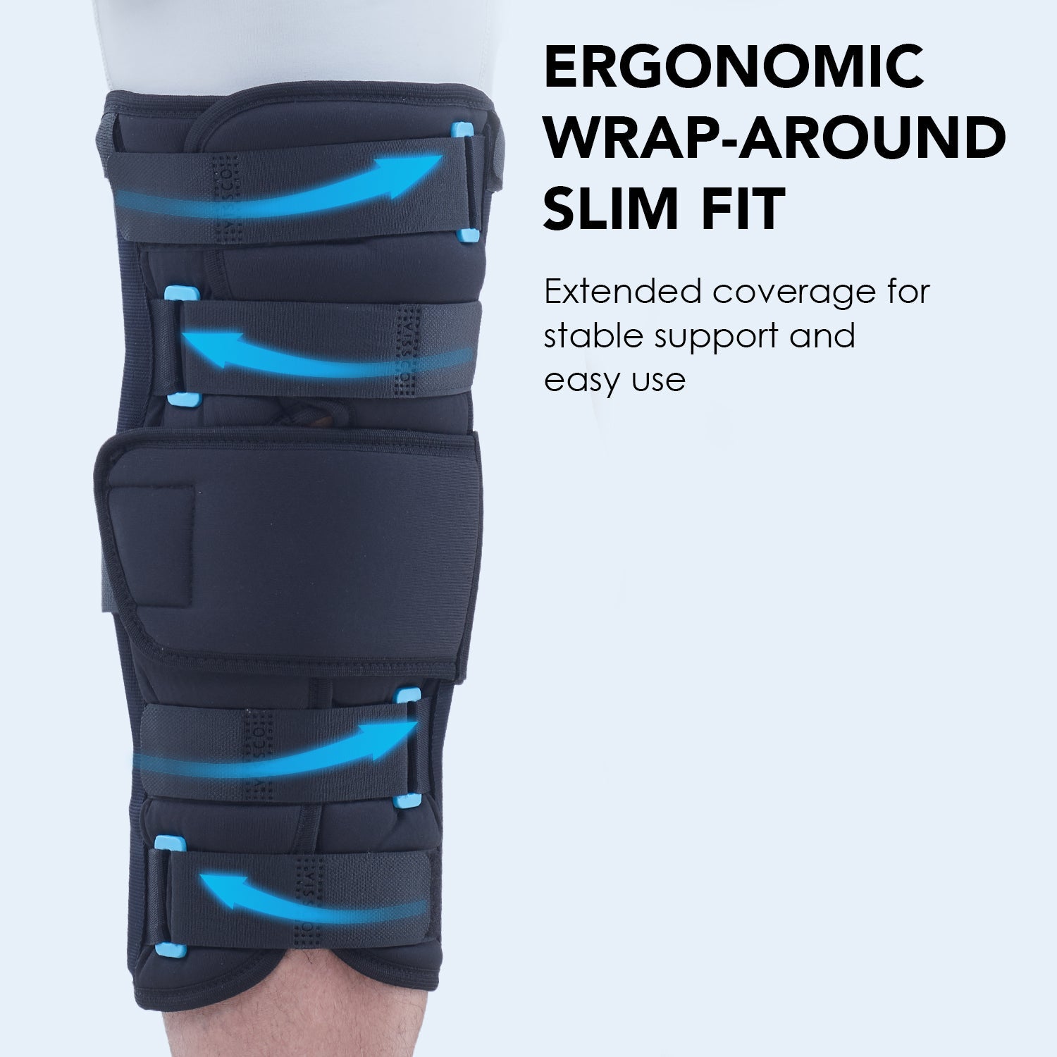 Knee Stabler - Short (14" Brace) | Ideal firm Knee support that limits knee motion & stabilizes the knee with mediolateral metal supports | Color - Black - Vissco Rehabilitation 