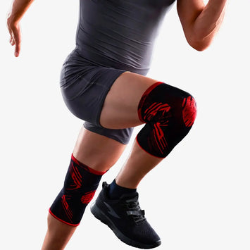 Compression sleeve for running, gym, sports, knee pain relief, stability, recovery and injury prevention.