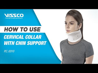 Firm Cervical Collar With Chin Support - Adjustable Height | Provides Support  & Stability to the Neck (White)