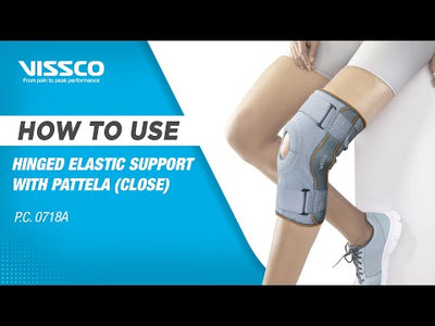 Stretchable Hinged Elastic with Open Patella | Ideal moderate support to provide Knee Pain Relief | Color - Grey (Single Piece)