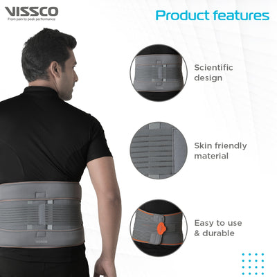 Eco Frame Back Support | Provides Firm Support to the Lumbar Spine & Locks Movement (Grey)